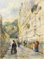 Le mur des lamentations Jerusalem watercolor Gustav Bauernfeind Orientalist Jewish
